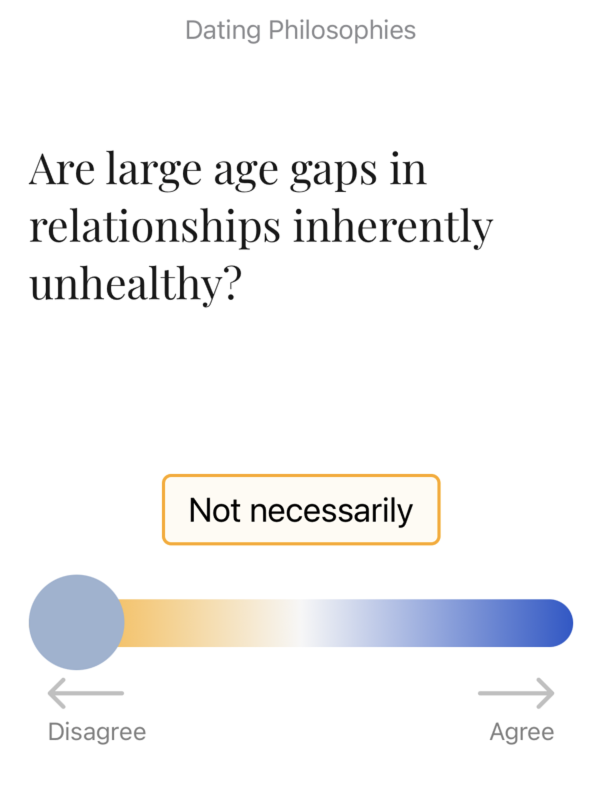 Age gap slider screen