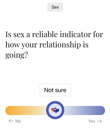 Sex question screen