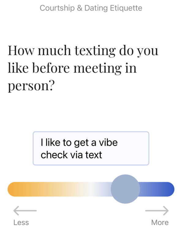 Texting question screen
