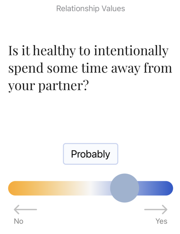 Time away slider screen