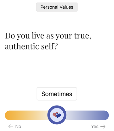 True authentic self question screen
