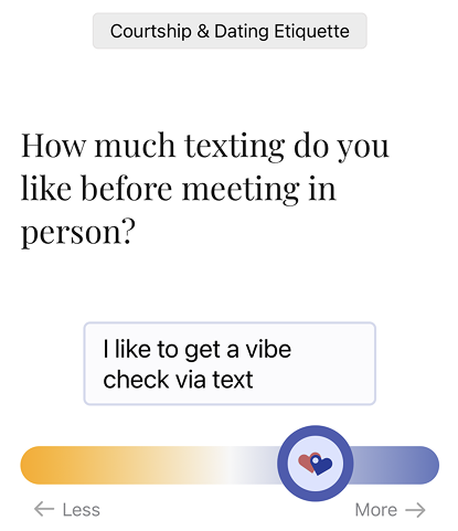 Texting question screen